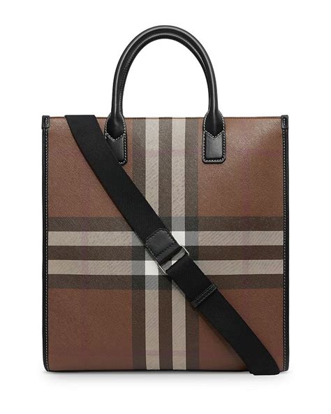 Burberry Denny Check Slim Vertical Tote Bag 